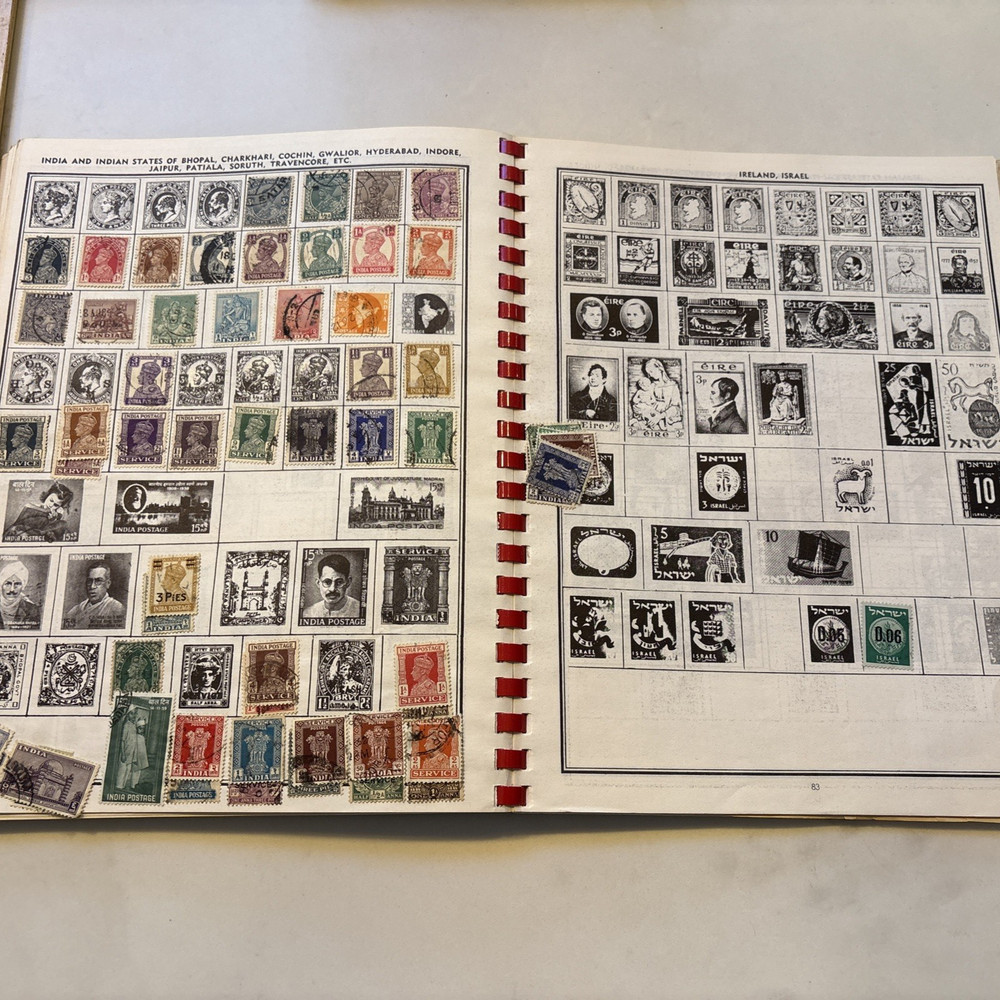 Vintage 1963 Grossman The Majestic Stamp Album Book With Some Stamps EUC