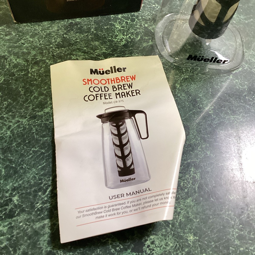 New Mueller Cold Brew Portable 2 Quart Plastic Smooth Brew Pitcher CB-375 Coffee