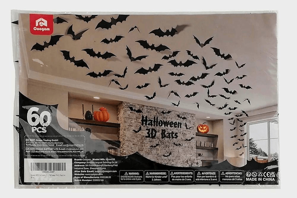 NIP COOGAM 60 PIECE 3D BAT DECOR