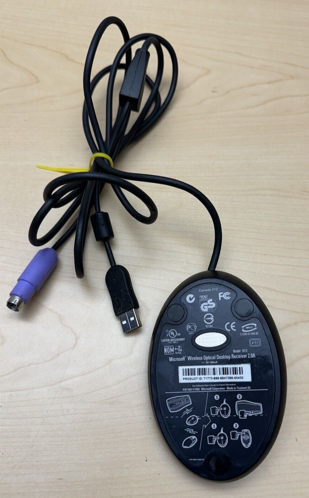 MICROSOFT X09-51906 Wireless Optical Desktop RECEIVER 2.0A Model 1012 Working!