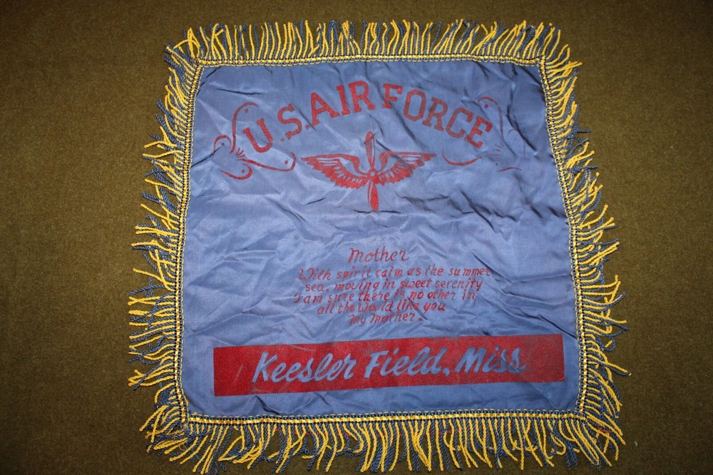 Original WW2 U.S. AAF "Keesler Field, Miss." Mother Pillow Cover, VG