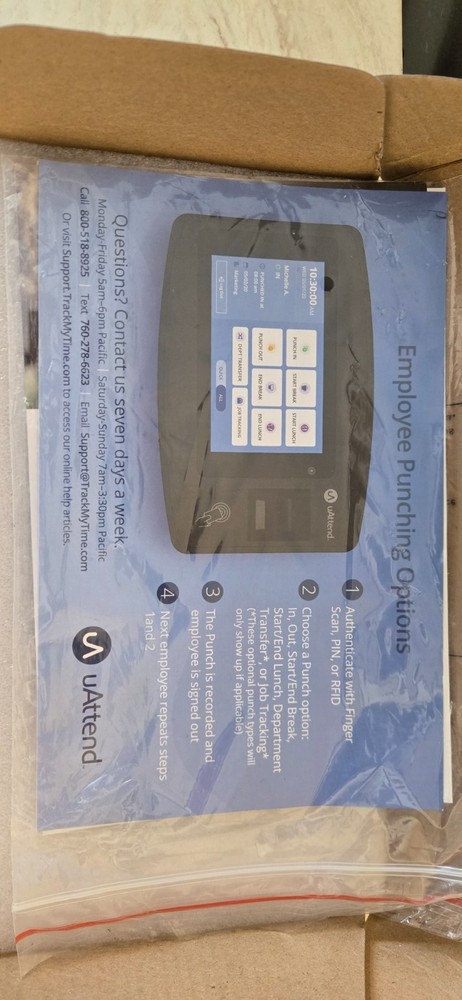 JR2000 Touch Tablet Biometric Cloud Connected WiFi Time Clock