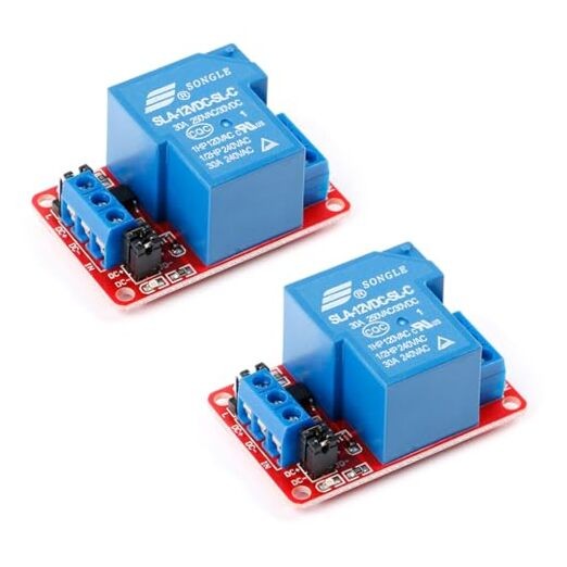 2Pcs 12V Relay Module 1-Channel 30A with Optocoupler Isolation Relay Module
