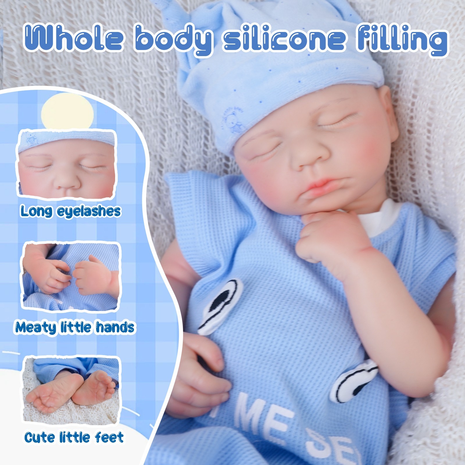 52cm Reborn doll, silicone doll, handmade, crafts, children's toys,gifts