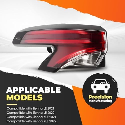 8156008071 Driver Side Outer Tail Light Assembly Compatible with Sienna Left