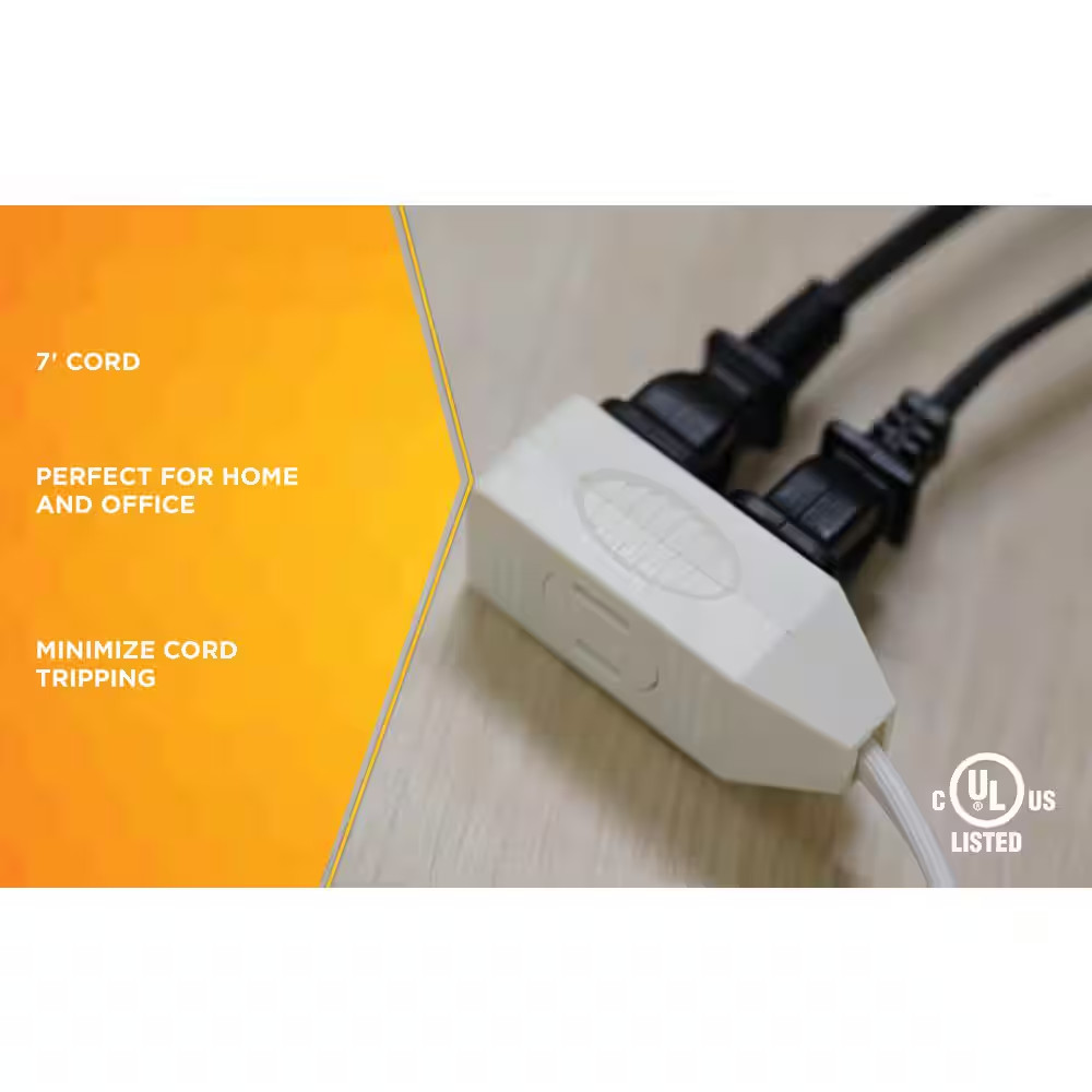 3 Ft. 16/2 SPT-2 Indoor Light-Duty Flat Plug Extension Cord