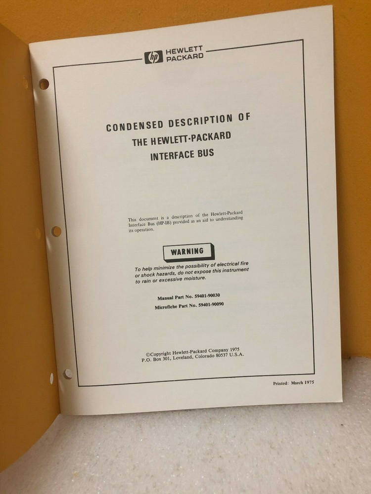 HP 59401-90030 Interface Bus Description Manual