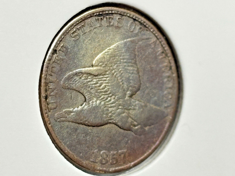 1857 Flying Eagle Cent Better Condition - Nice Toning! $85 Retail!