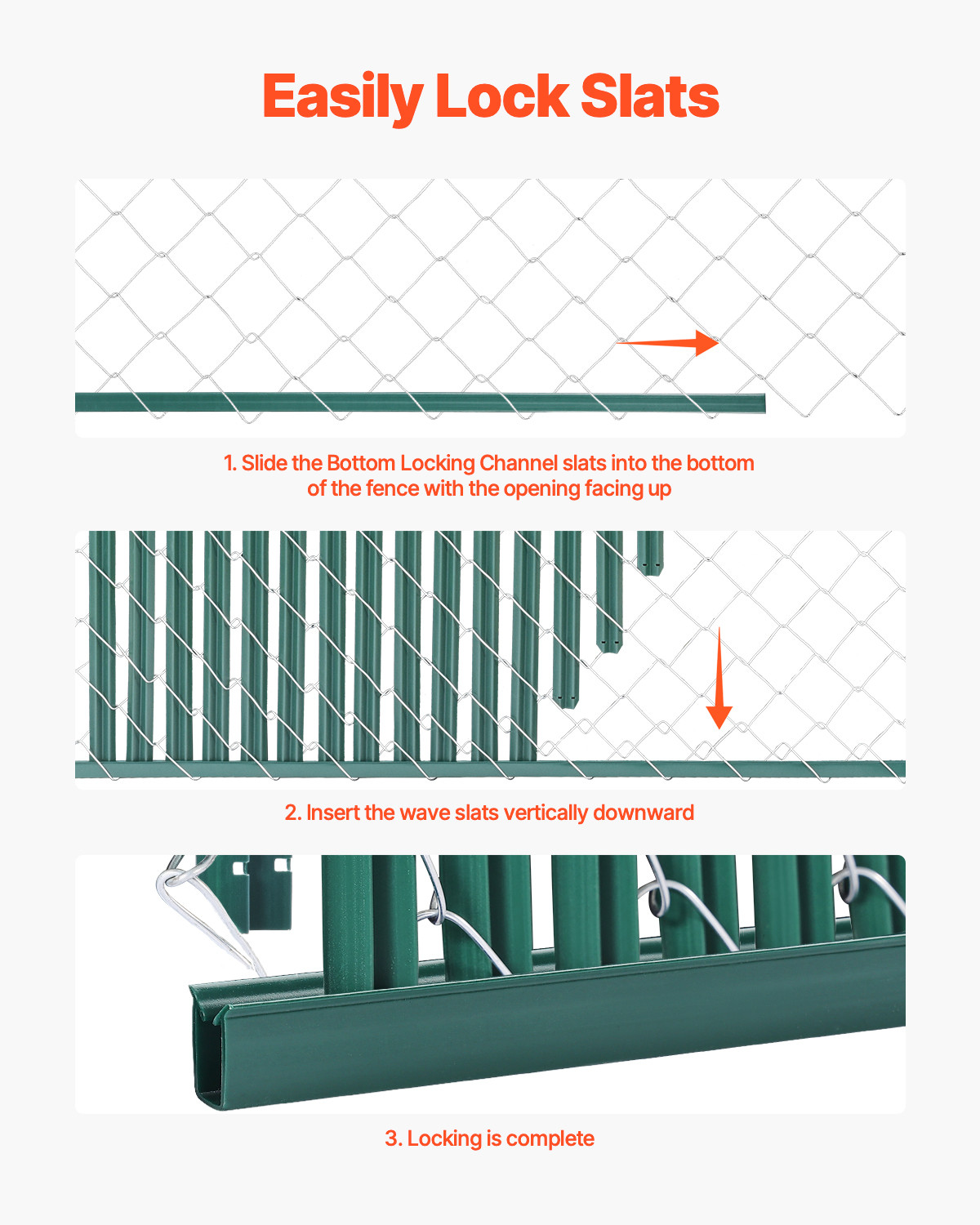 Chain Link Fence Privacy Slats Single-Wall for 4' High Fence Bottom Lock Green