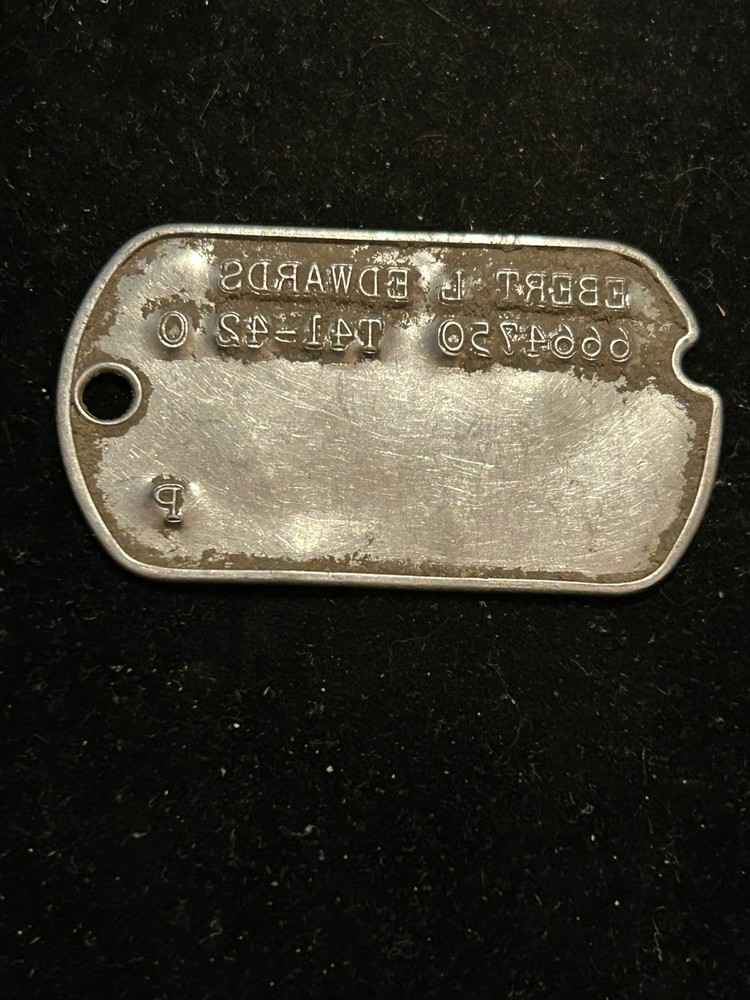 WWII T41-42 Dog Tag Military Ebert L. Edwards