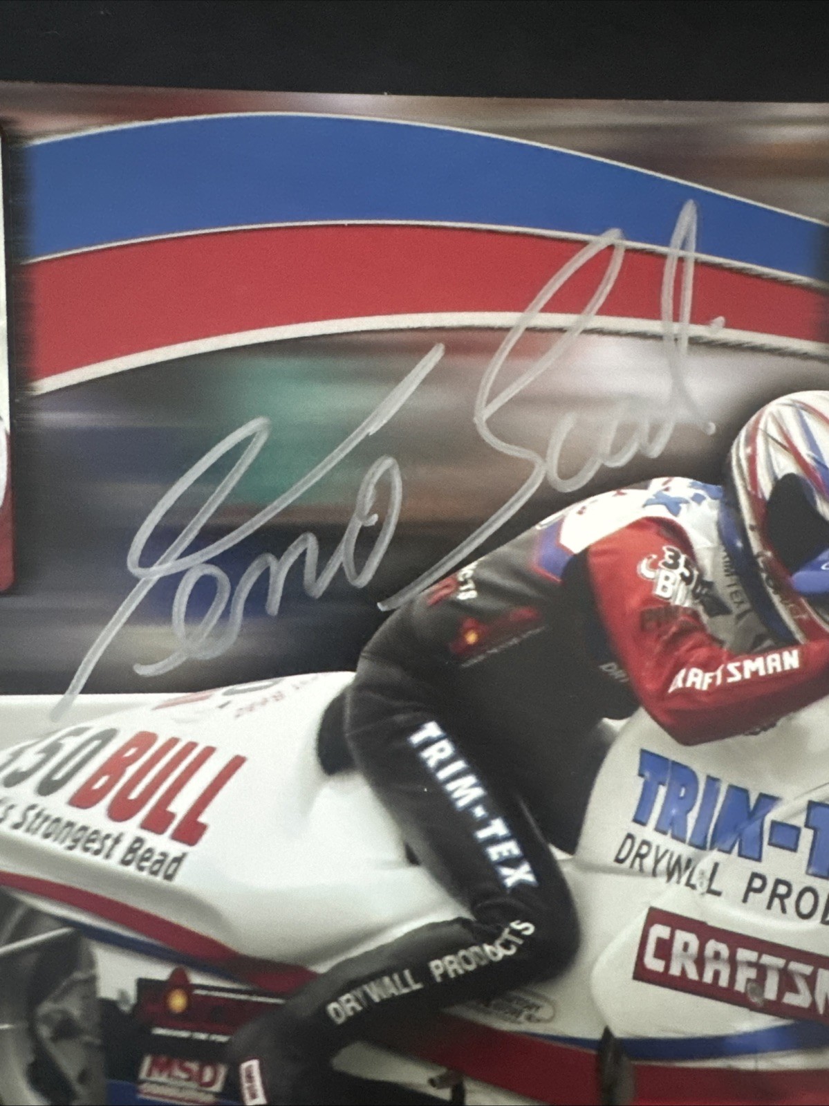 Geno Scali Autographed Racing Card Handout NHRA Pro Stock Motorcycle Trim-Tex