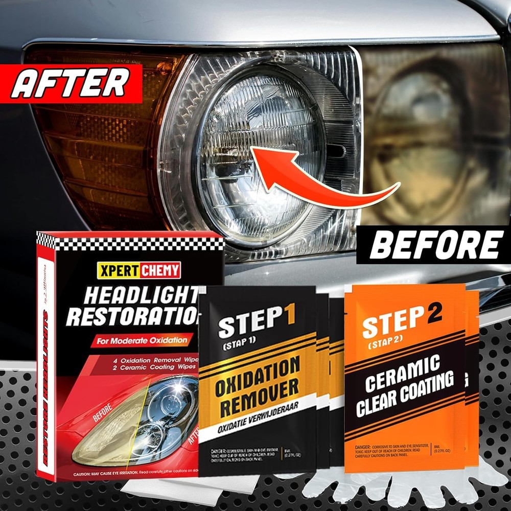 Headlight Restorer Kit,Fast-2 Step Process Restoration Kit for...