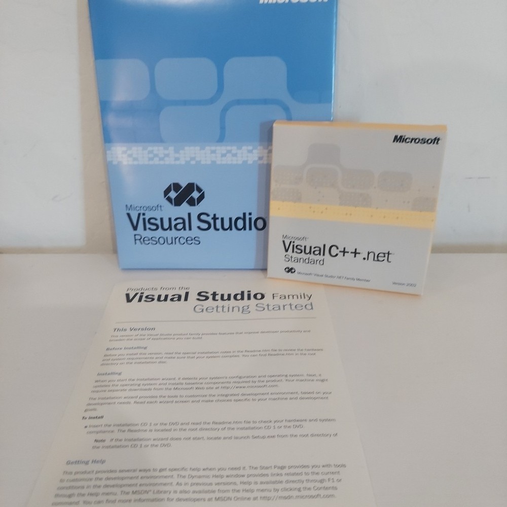 Microsoft Visual C++ .NET Standard Edition 2002 RARE Plus Plus *Tested & VGC*