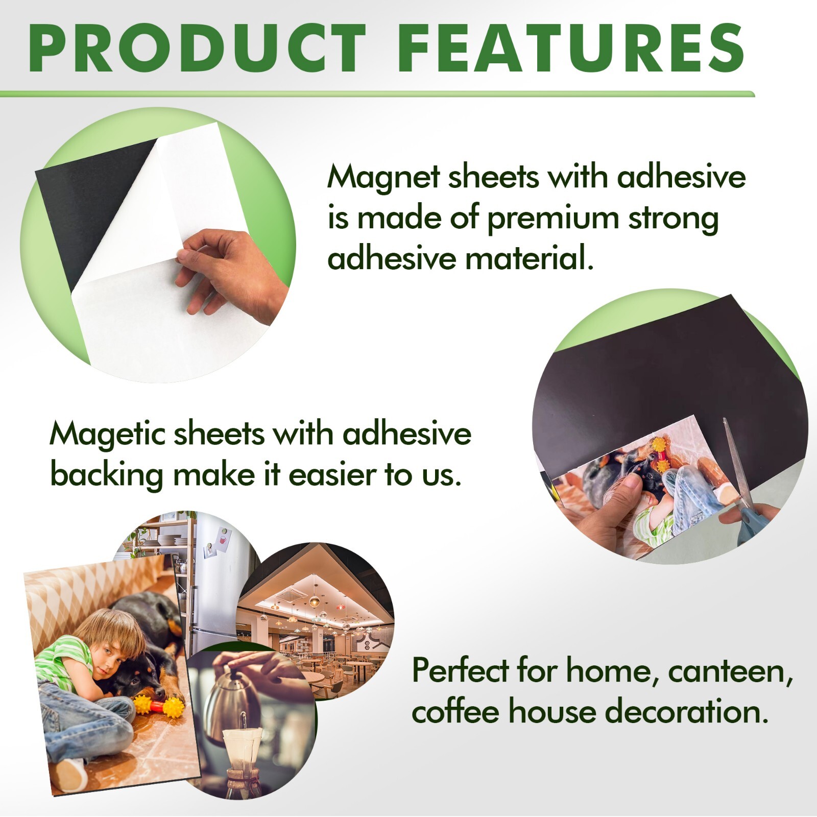 36 Strong Flexible Magnetic Sheets w/ Adhesive Back 8.5x11 20Mil for Photo Craft