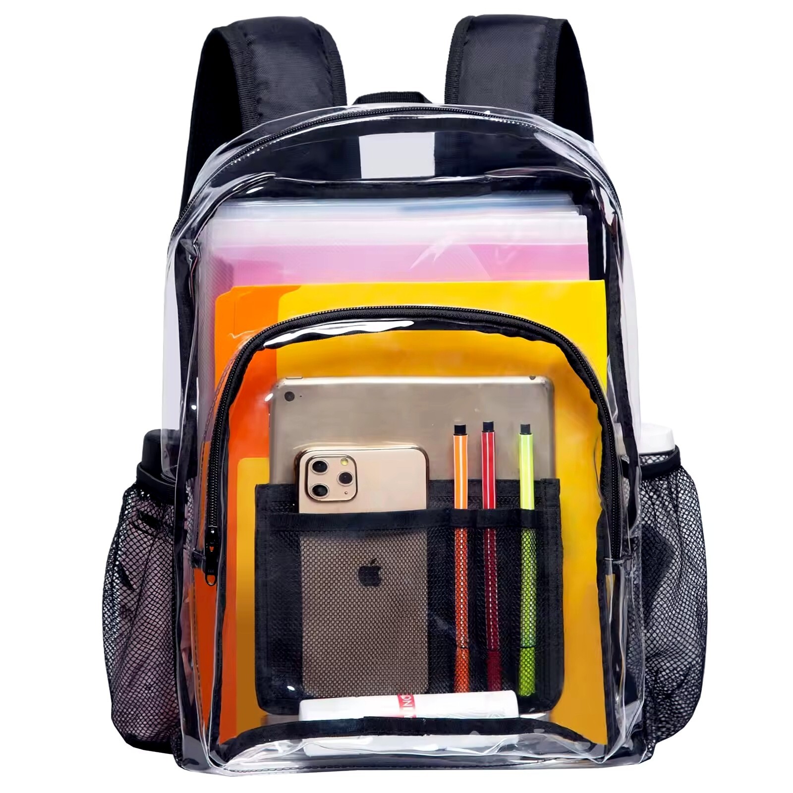 LARGE HEAVY DUTY CLEAR BACKPACK .5MM Transparent PVC School Stadium Waterproof