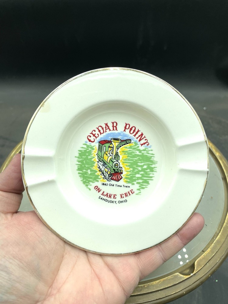 Vintage Cedar Point Sandusky Ohio 5.5” Ceramic Ashtray