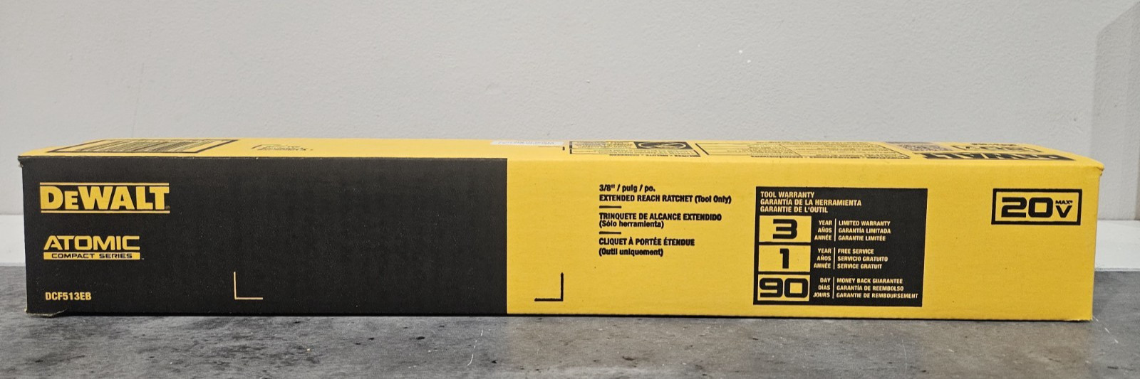 DeWALT Atomic Compact 20V MAX Brushless 3/8'' EXTENDED REACH Ratchet DCF513EB