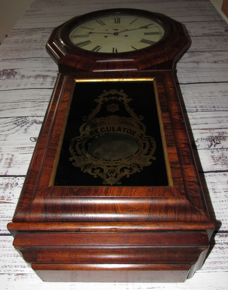 Antique Seth Thomas "Regulator No. 1 Extra" Weights Driven Regulator Wall Clock
