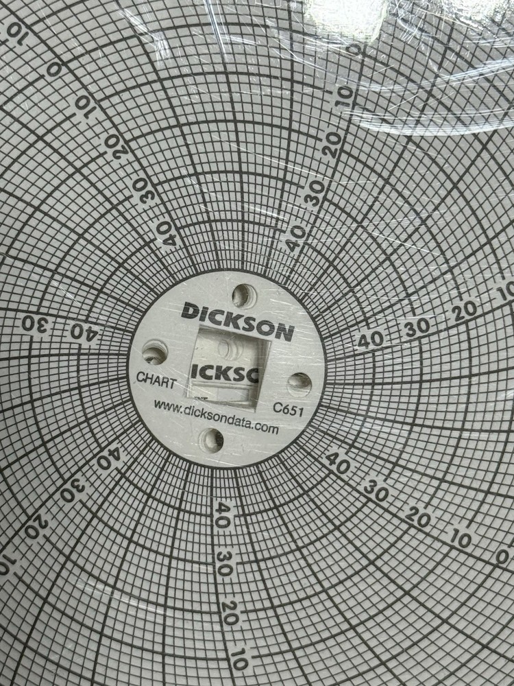 Dickson 6" Chart Paper for Super Compact Temperature Chart Recorders 5 to 20C
