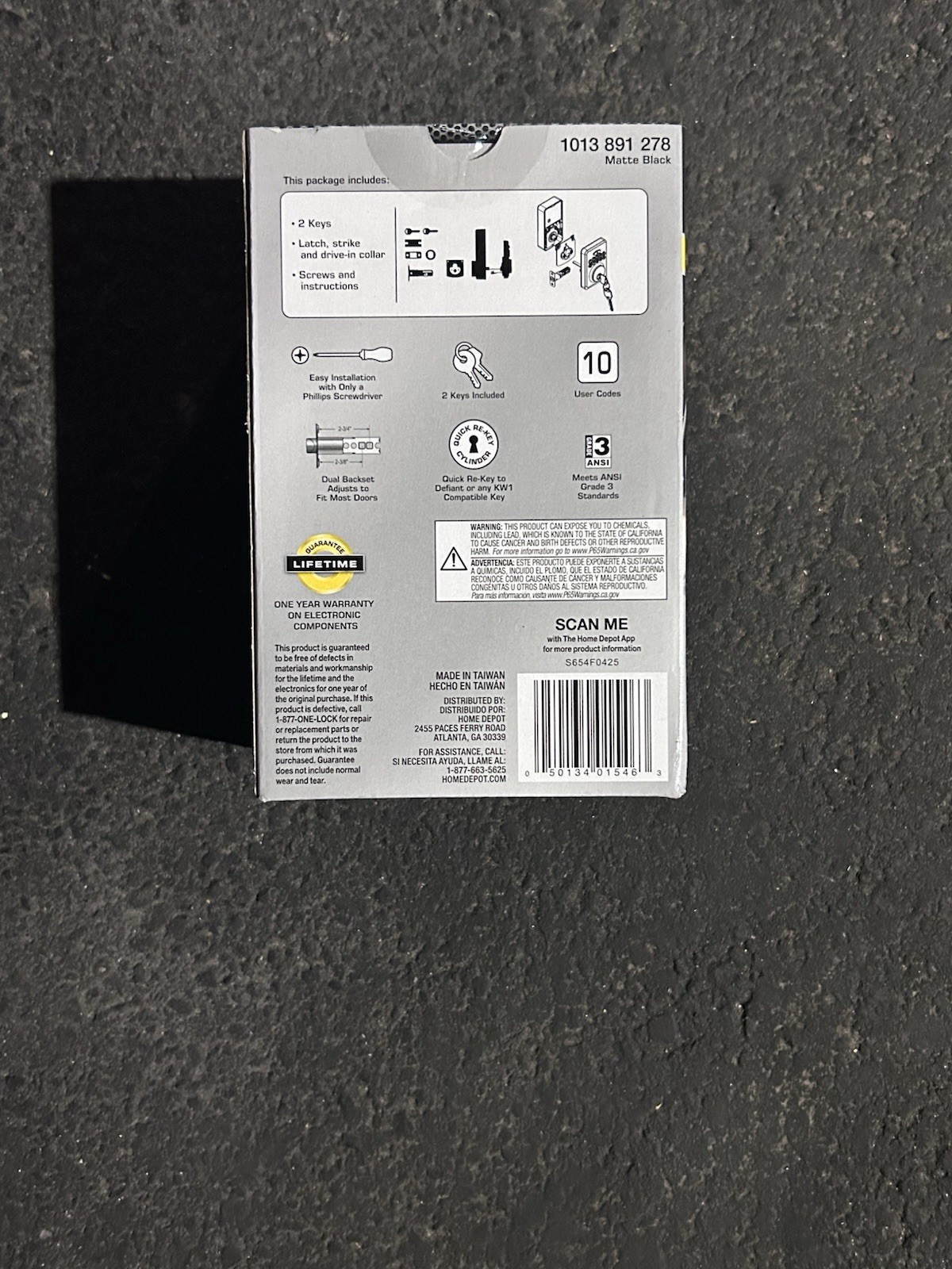 Defiant Radius Matte Black Single Cylinder Electronic Keypad Deadbolt