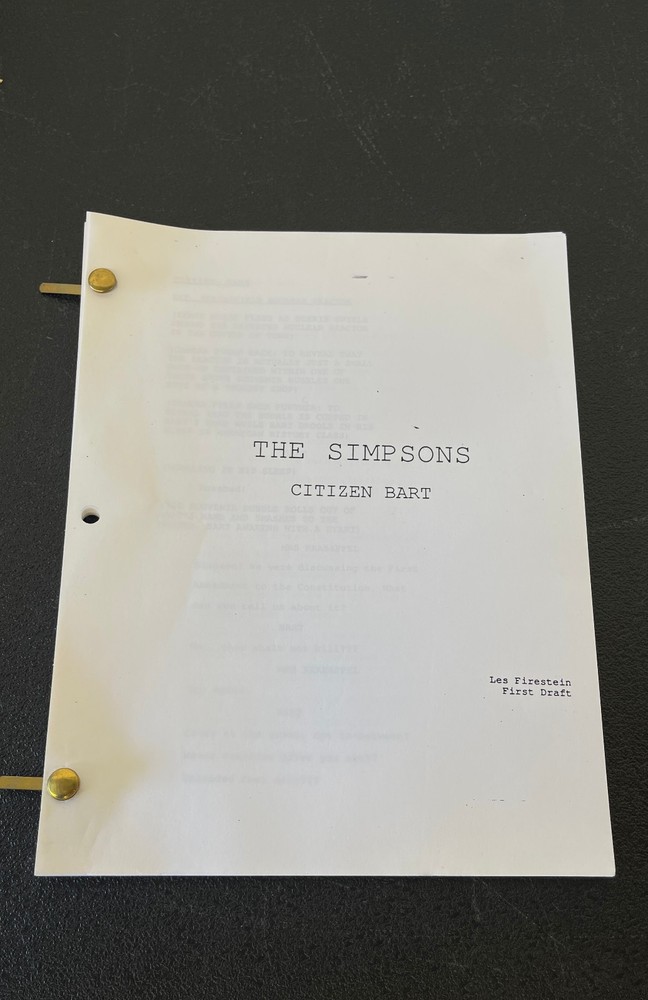 The Simpsons Citizen Bart - Lez Firestein First Draft TV Show Movie Script