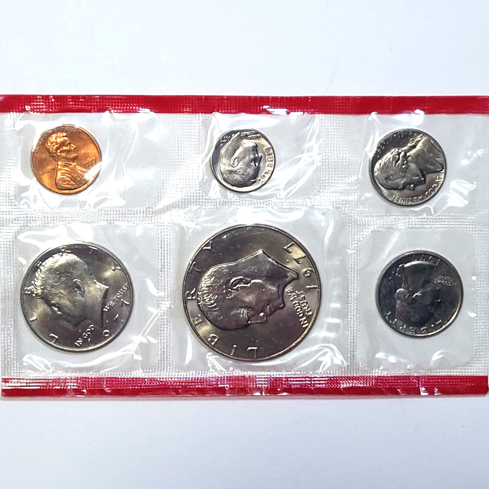 1977 D US Mint Set - 6 BU✨️ Coins/Mint Cello - Includes Eisenhower!