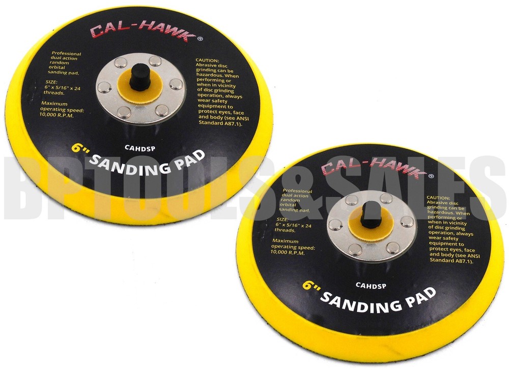 (Qty-2) 6" DA PSA SANDING BACKUP HOOK and LOOP BACKING PAD SANDERS
