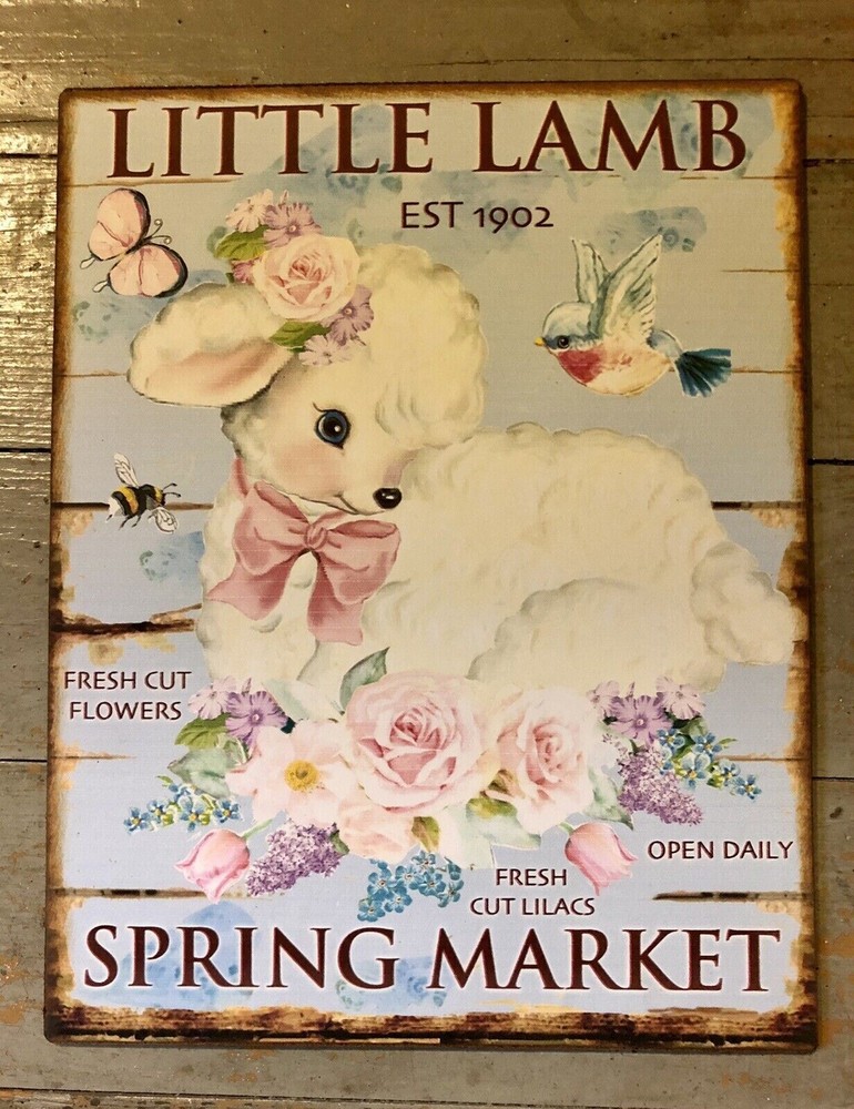 Little Lamb Spring Market, Canvas Board Sign