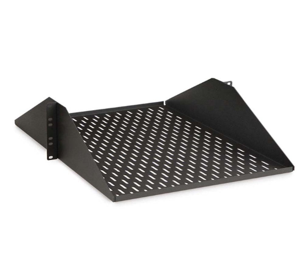 3U 24inch Vented Component Rack Shelf  Center Mount  350lb Capacity