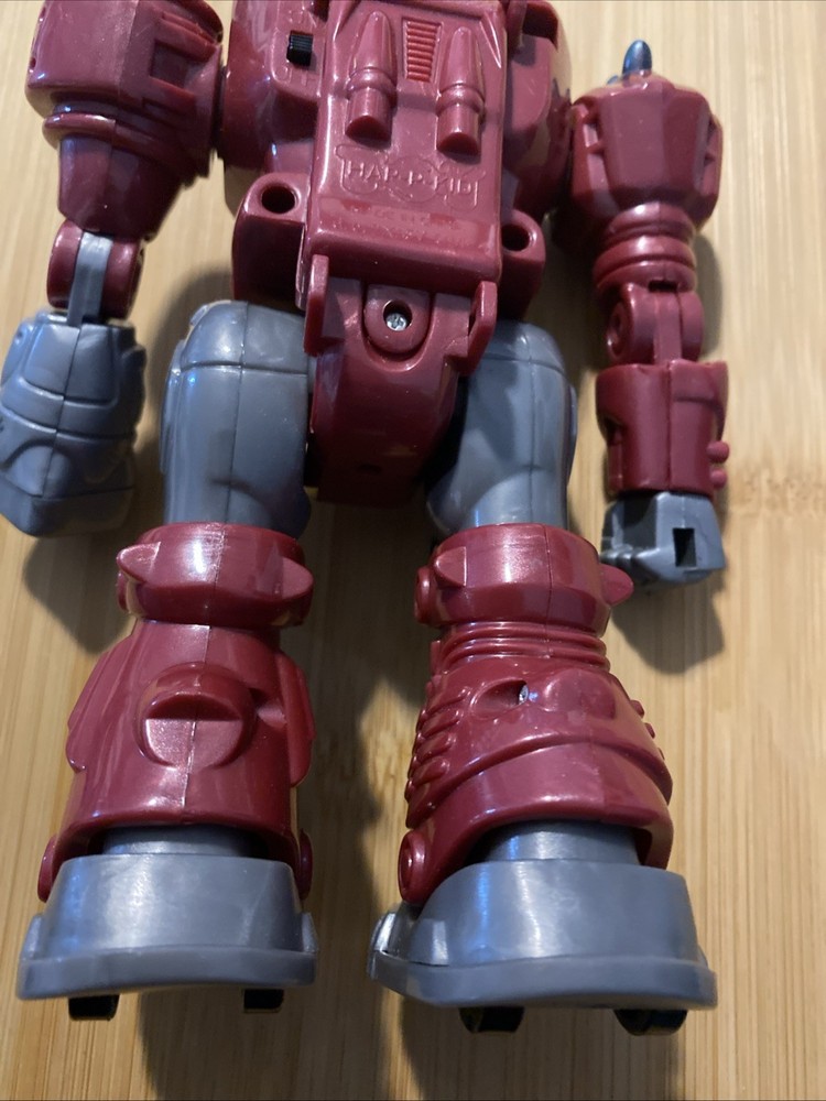 Hap P Kid Mars Robot Attack 7” Maroon Light Up Walking Action Figure Untested