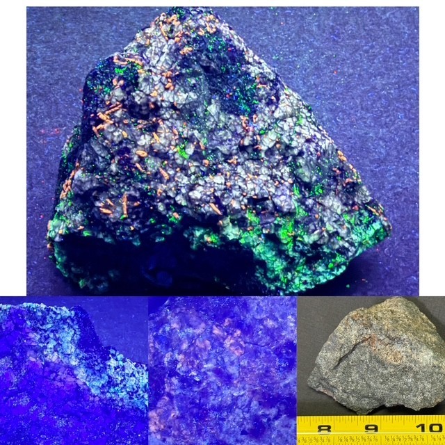 MULTICOLOR COOL FRANKLIN ASSEMBLAGE: FLUOROAPATITE & CHLOROPHANE, FRANKLIN, N.J.