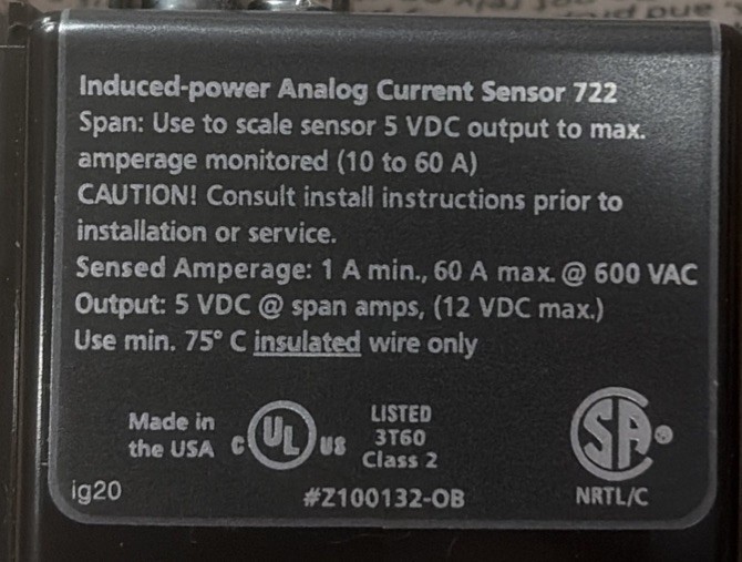 Veris E112-722 H722 Hawkeye 722 Current Sensor NEW