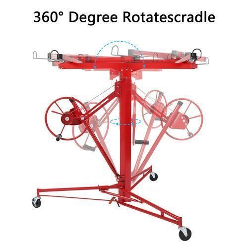 11FT Drywall Lift Panel Hoist - 150LBS Capacity, One Person Operation with Brake