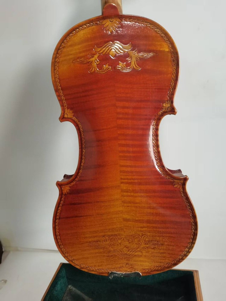 Master 4/4 violin Solid Flamed maple back spruce top hand carved K4256