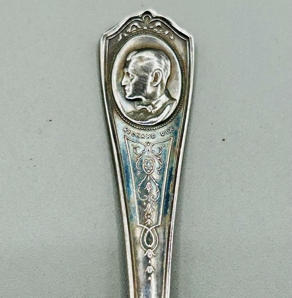 Silent Film Star RICHARD DIX Sterling Silverplate Spoon w image & signature