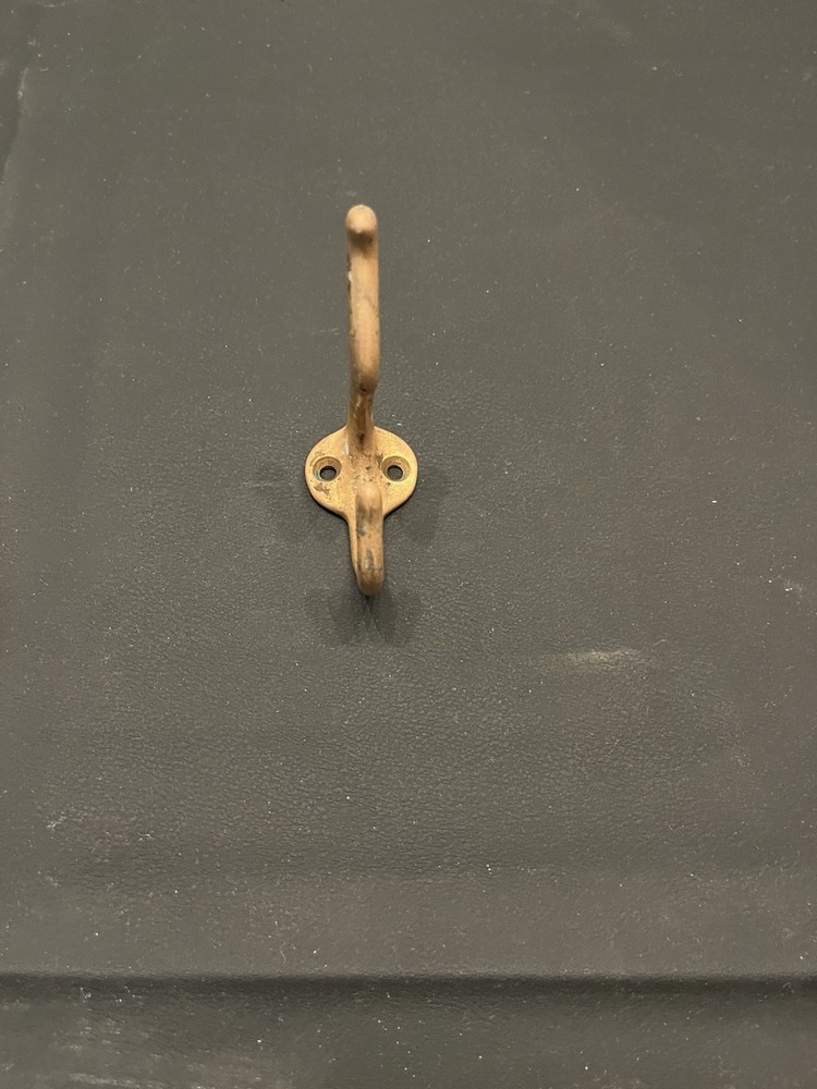 Antique Solid Brass Double Coat Hat Hook Wall Mount Victorian Style