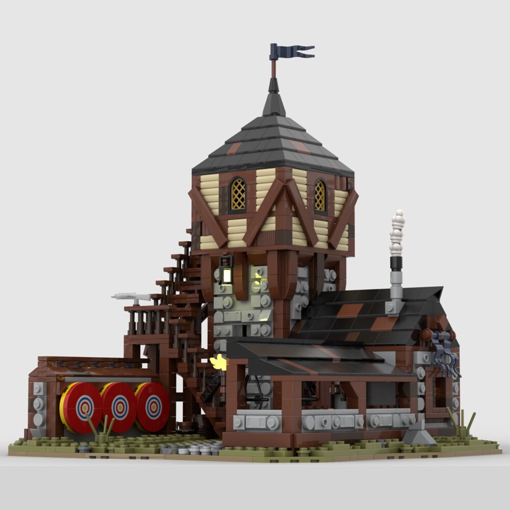 Medieval Archers Range with Interior Modular Building 1722 Pieces MOC