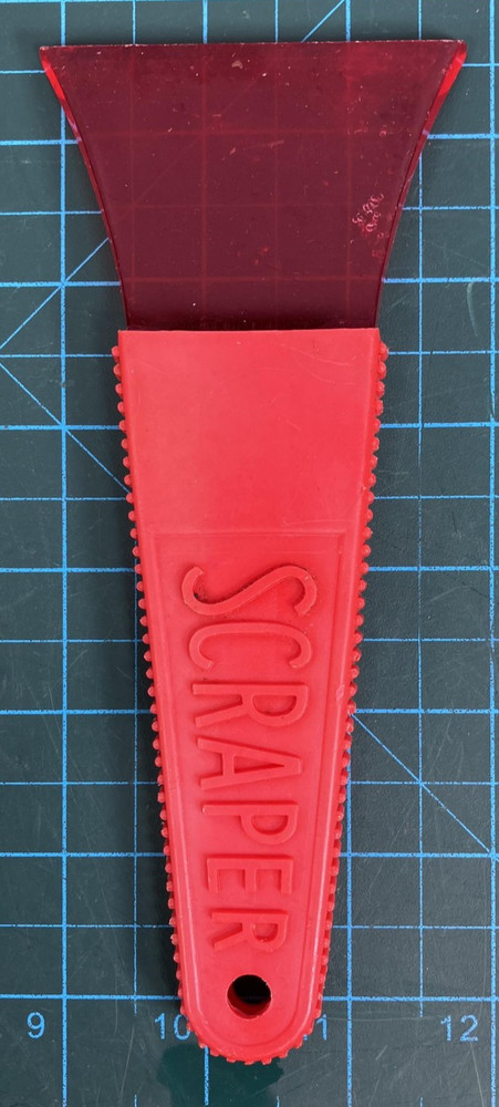 Vintage Red Ice Scraper Multipurpose Tool Car Windshield Windows Cleaning