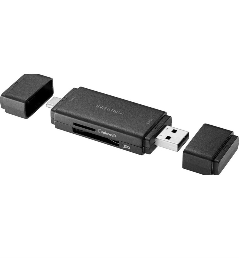 Insignia USB-C/USB 3.0 to SD and microSD Memory Card Reader