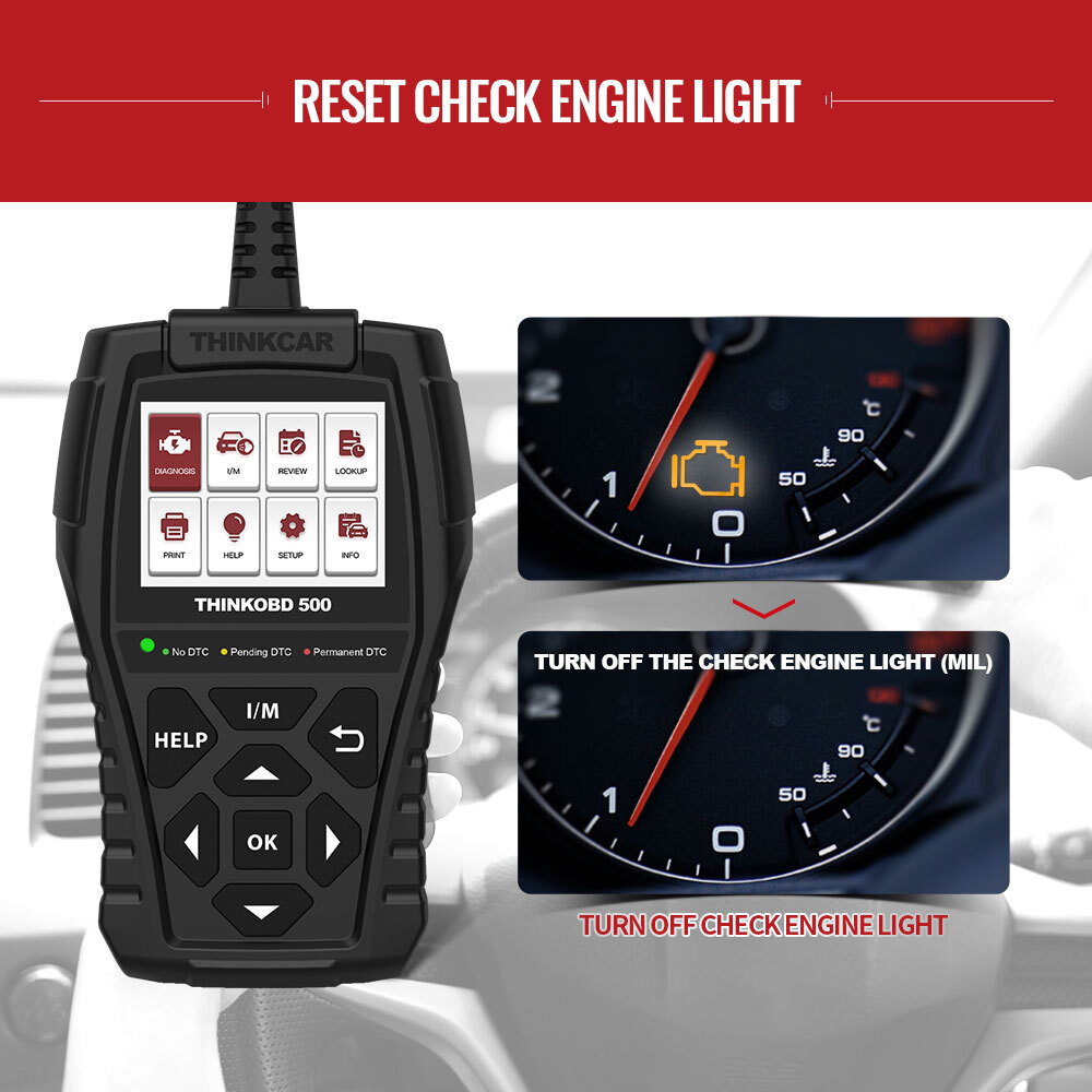 2024 THINKOBD 500 OBDII Code Reader EOBD Car Check Engine Fault Diagnostic Tool