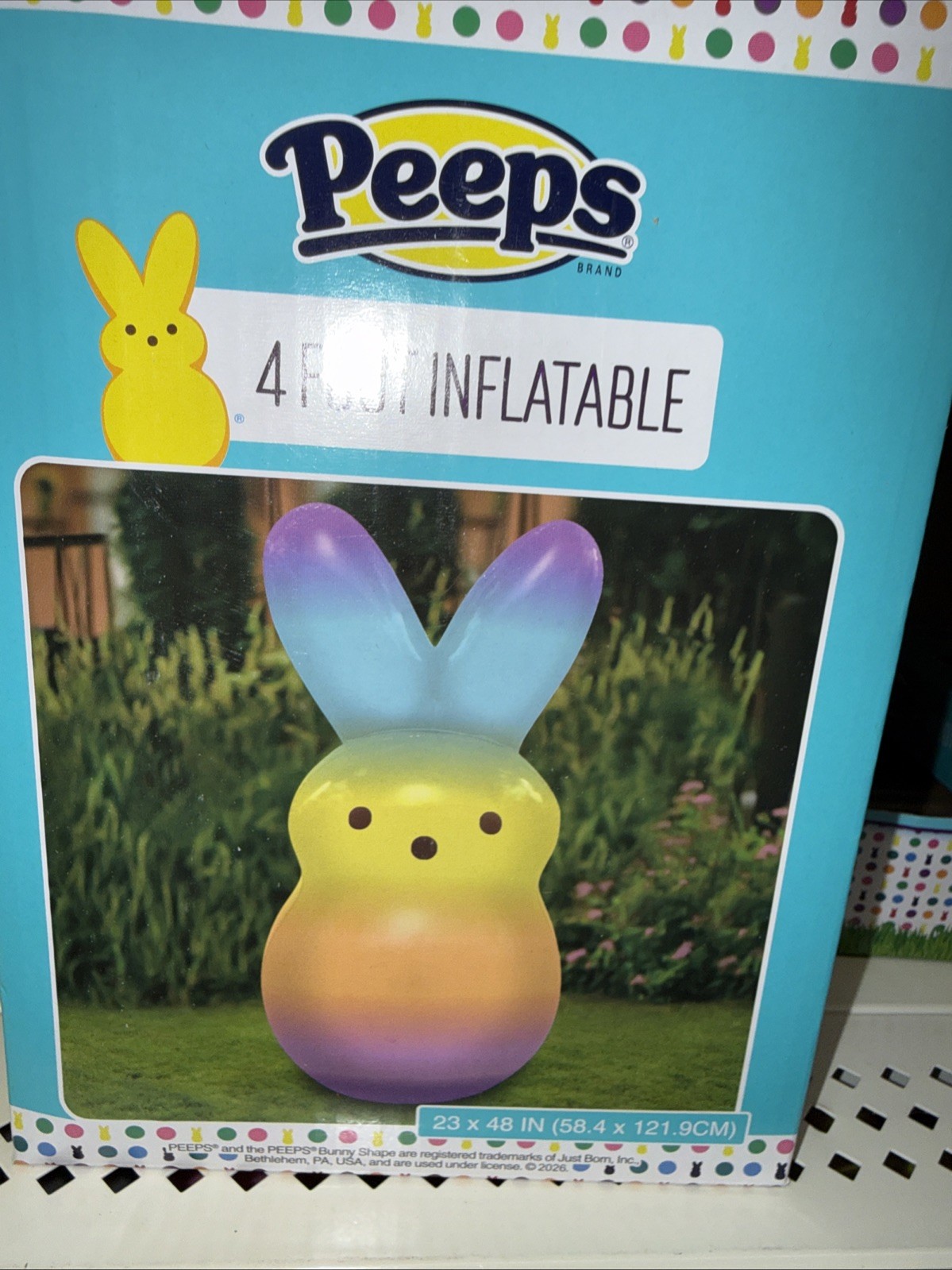 Peeps 4 Ft Inflatables Ombré Bunny Easter Indoor/Outdoor Free Shipping NIB