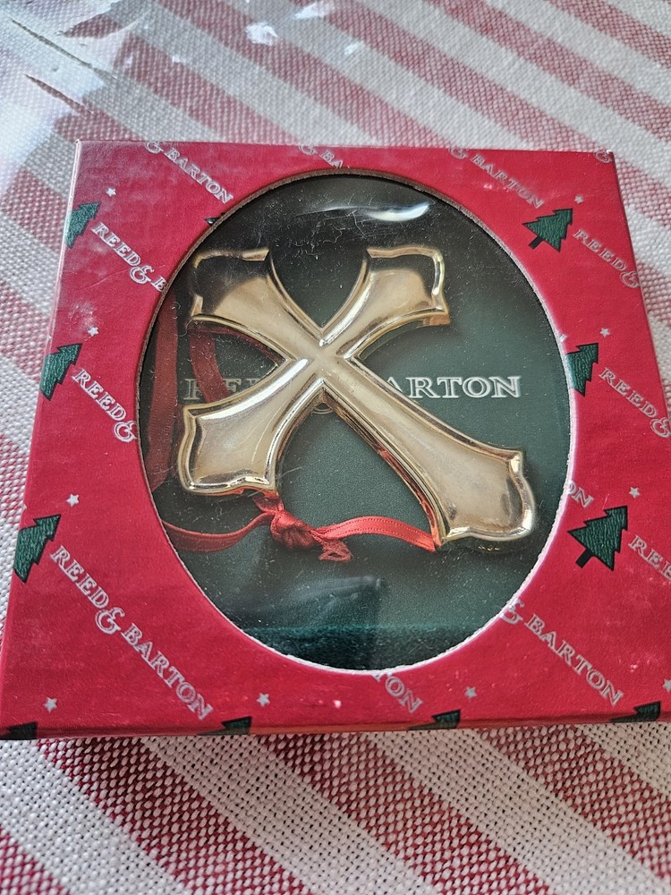 Reed & Barton SILVERPLATE CROSS #1177 Double Sided in Box