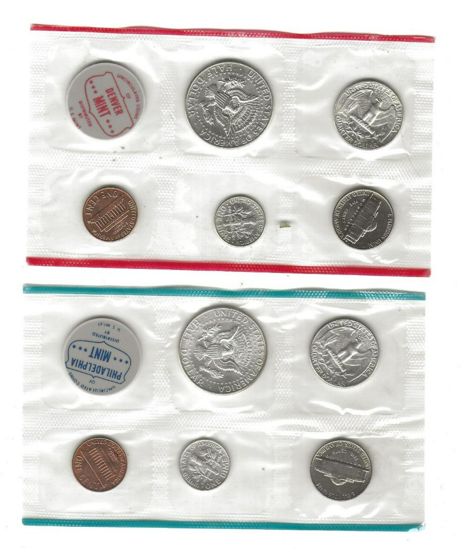 1964 p+d 10-piece uncirculated mint set