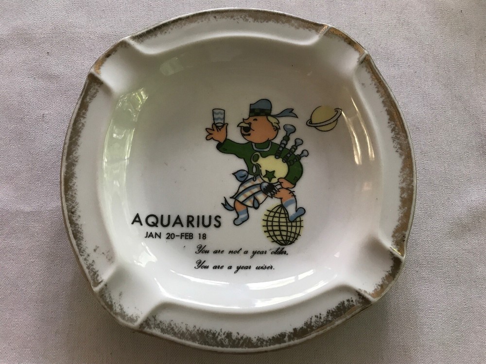 Aquarius Vintage Ceramic Ashtray