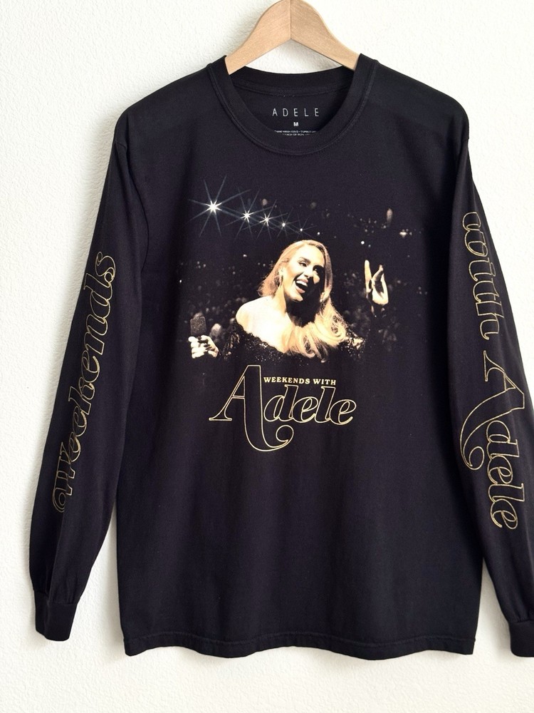 Adele Weekends With Adele Las Vegas Long Sleeve Shirt Black Medium Official