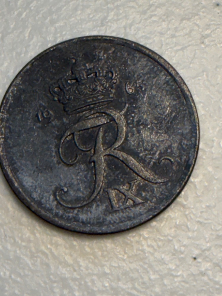 1965 Denmark 2 Ore Coin