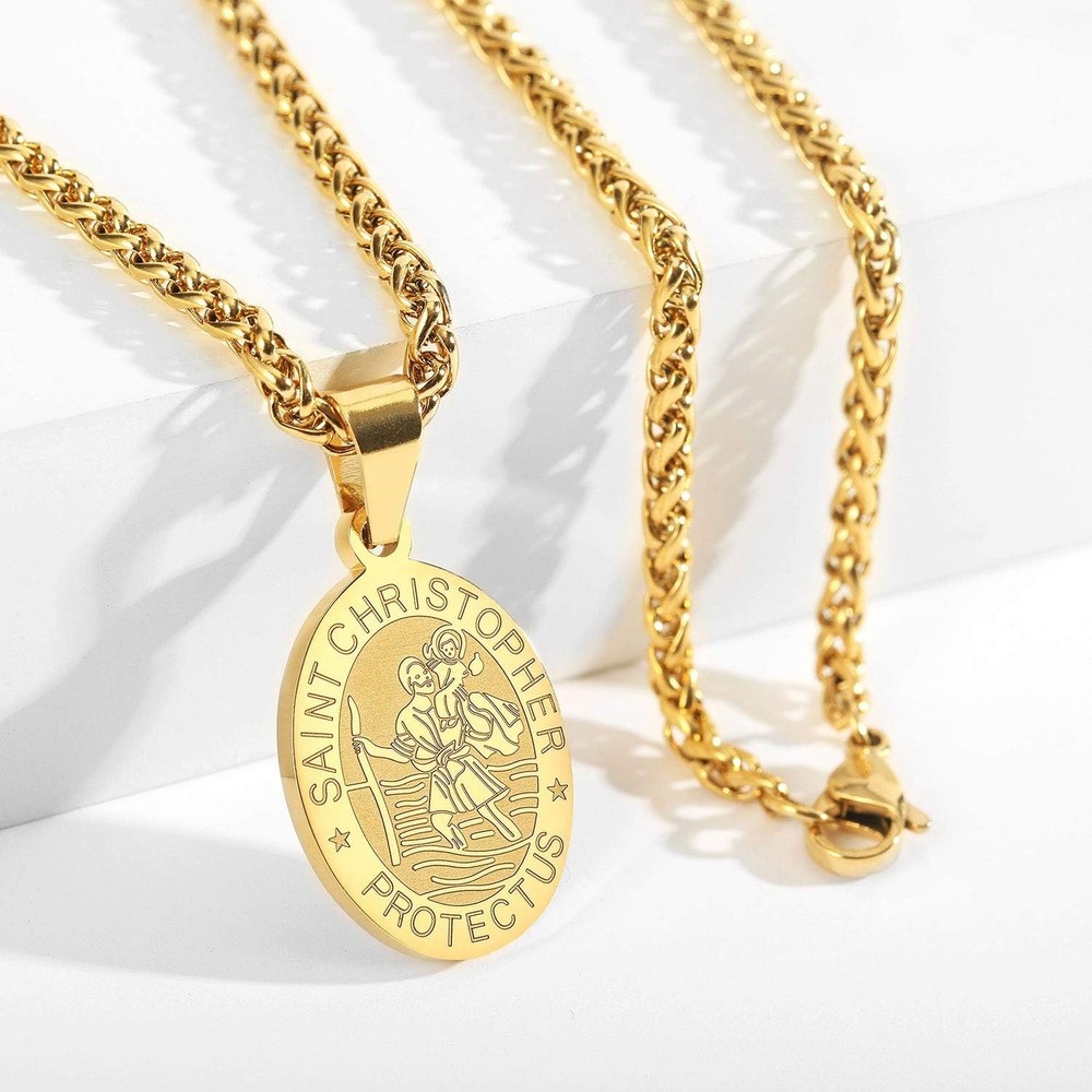 Oval Saint Christopher/Michael/Joseph/Jude/Virgin Mary/Joseph/Francis/P