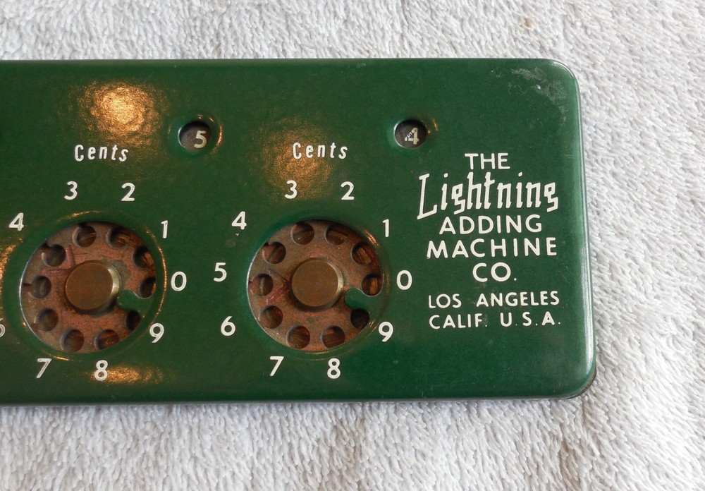 Lightning 5.2 digit adding machine, caclulator, Dollars/Cents (S-0335)