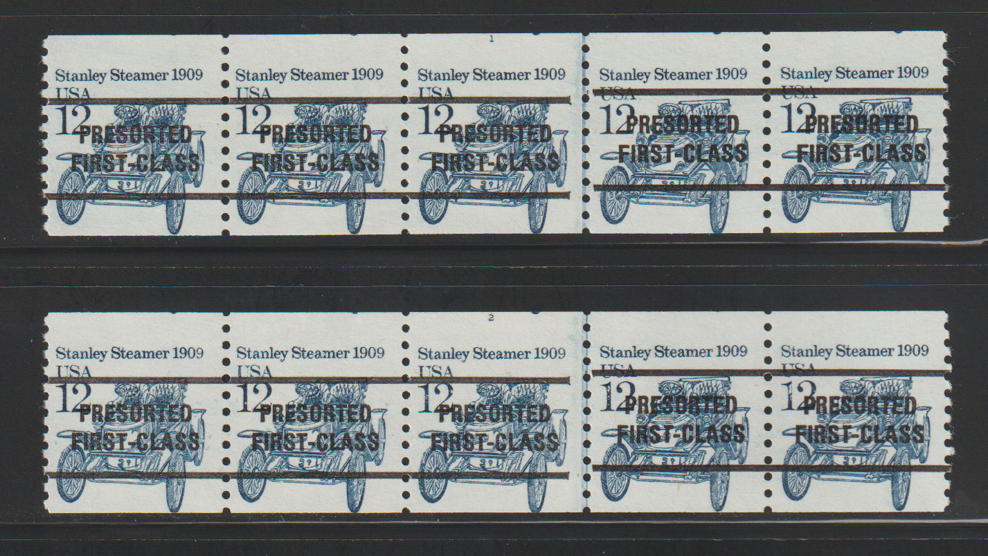 US PNC EFO Stamps: #2132a Stanley Steamer precancel: PNC5 #1 & #2 AT TOP! MNH
