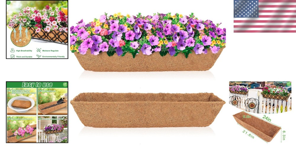 Set of 2 Window Deck Coco Liner Replacements